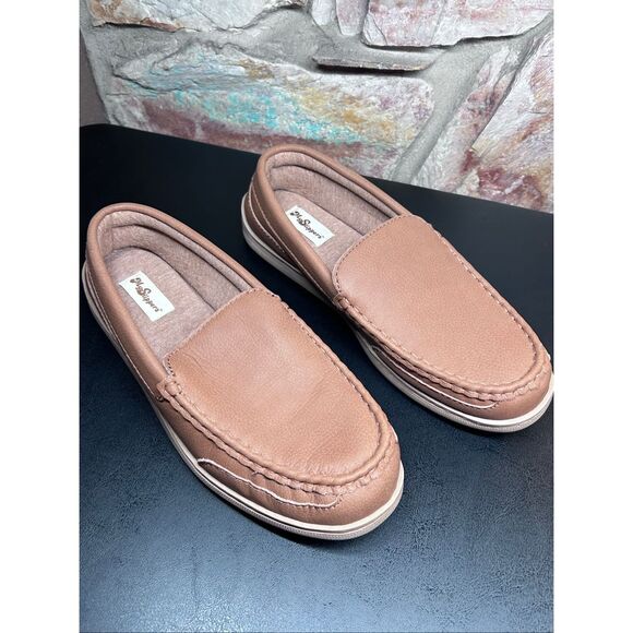 My Pillow Slippers Men’s 10 Leather Moccasins Memory Foam Chestnut Brown - Picture 1 of 10